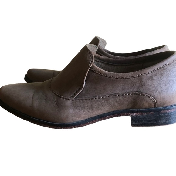 Free People Shoe Brady Slip On Chunky Brown Leather Loafers US 6.5 - Picture 11 of 12